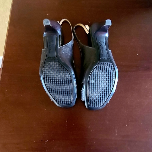 Cole Haan slingback open toe heels with buckle. - Picture 3 of 4